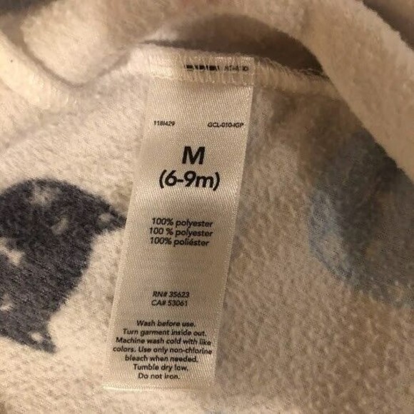 Carter's Baby Girl Fleece Sleep Sack Size 6 to 9 Months, Long Sleeves w Zipper - Picture 2 of 5